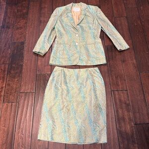 STUNNING Vintage Oscar by Oscar de la Renta sz 8 woman’s blazer skirt suit